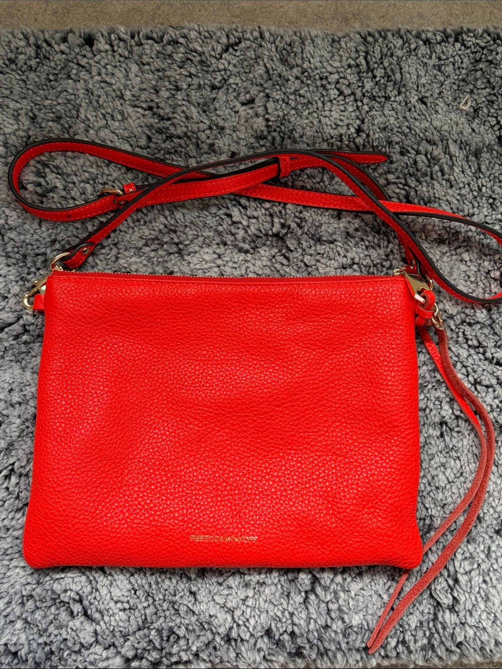 Rebecca Minkoff Orange Pebbled Leather Crossbody